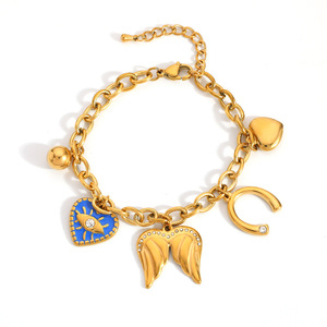 กำไลข้อมือแฟชั่นสำหรับผู้หญิงจี้รูปโบว์ปีกชุบทองจากยีวู - Product Image 5