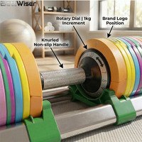 Haltères réglables en acier de haute qualité, colorés, 20 kg, 40 kg, prix d'usine en gros, support OEM ODM, ensemble d'haltères avec poignée antidérapante