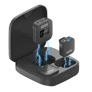 Petite <span class=keywords><strong>cravate</strong></span> de Microphone Lavalier <span class=keywords><strong>sans</strong></span> <span class=keywords><strong>fil</strong></span> portable avec réduction du bruit pour caméras mike smartphone Interviewtype c - Product Image 1