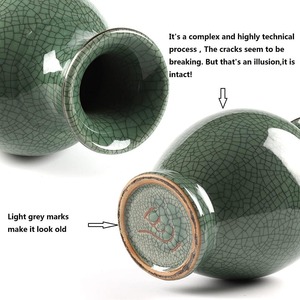 <span class=keywords><strong>Vase</strong></span> de glaçure de fissure de glace <span class=keywords><strong>vert</strong></span> antique fait à la main grande <span class=keywords><strong>bouteille</strong></span> de fleur en porcelaine de Style Art déco en céramique chinoise pour la décoration de la maison - Product Image 5