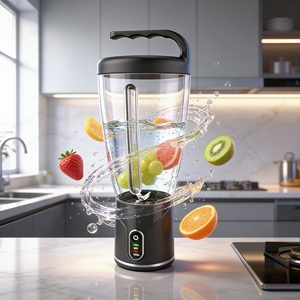 เครื่องปั่นน้ำแข็งไร้สาย แบตเตอรี่ลิเธียมไอออน 150 วัตต์ สำหรับงานหนัก ความจุ 1000 มล. ใบมีด 6 ใบ ปลอดสาร BPA เกรดสำหรับอาหาร ใช้ปั่นสมูทตี้ ชาร์จผ่าน USB ใช้ได้ในรถยนต์และโรงแรม - Product Image 2