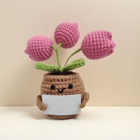 Nouveau style créatif de plantes en pot crochetées faites à la main Mini adorable positif encourageant un design réaliste et encourageant