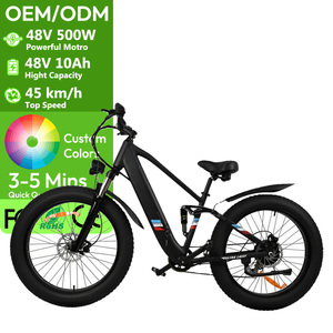 Bicicleta Eléctrica <span class=keywords><strong>Trek</strong></span> con Motor sin Escobillas de Alta Velocidad de 10 Ah, 48 V y 500 W, Cuadro de Bicicleta Retro para <span class=keywords><strong>Gravel</strong></span>, Bicicleta Lowrider - Product Image 1