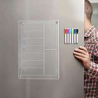 Calendario y Planificador Magnético Acrílico Spark para Refrigerador con Pizarra Transparente de Borrado en Seco de 3 mm de Grosor, Juego de Varias Piezas para el Regreso a Clases