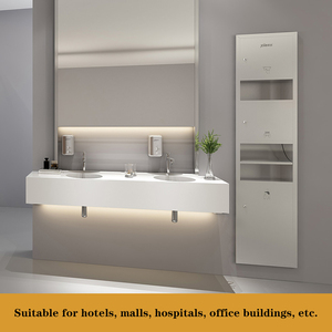 Thương Mại SUS304 Thép Không Gỉ Lõm Wall Mount Kết Hợp Chất Thải Bin Và Nhà Vệ Sinh Tay Khăn Giấy Dispenser Với Thùng Rác Bin - Product Image 3