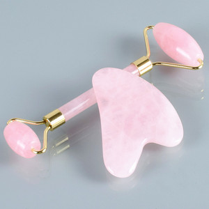 Fabricant de Marque privée De Forme De Coeur Gua Sha Grattage Outil <span class=keywords><strong>Bon</strong></span> Marché pour le Visage de Massage Jade Rouleau Ensemble - Product Image 4
