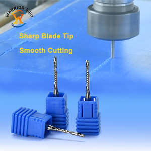 Solid Carbide <span class=keywords><strong>2.0mm</strong></span> sáo đơn 3.175mm Shank xoắn ốc downcut End Mill CNC phay <span class=keywords><strong>Cutter</strong></span> cho nhựa thủy tinh Acrylic - Product Image 2