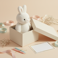 Peluche Lapin Blanc de Qualité avec Rembourrage en Polyester et Coton PP, Logo Personnalisé, Vente en Gros Direct Usine pour Mascotte d'Entreprise et Anniversaire