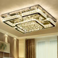 JYLIGHTING Plafonnier LED carré moderne de haute qualité en cristal, lustre décoratif pour chambre et salon, alimentation CA, vente en gros