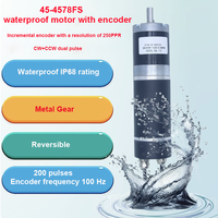 Moteur encodeur à aimant permanent DC étanche IP68 45mm 45-4578, réducteur à engrenages anti-poussière et anti-corrosion 10-2150 tr/min