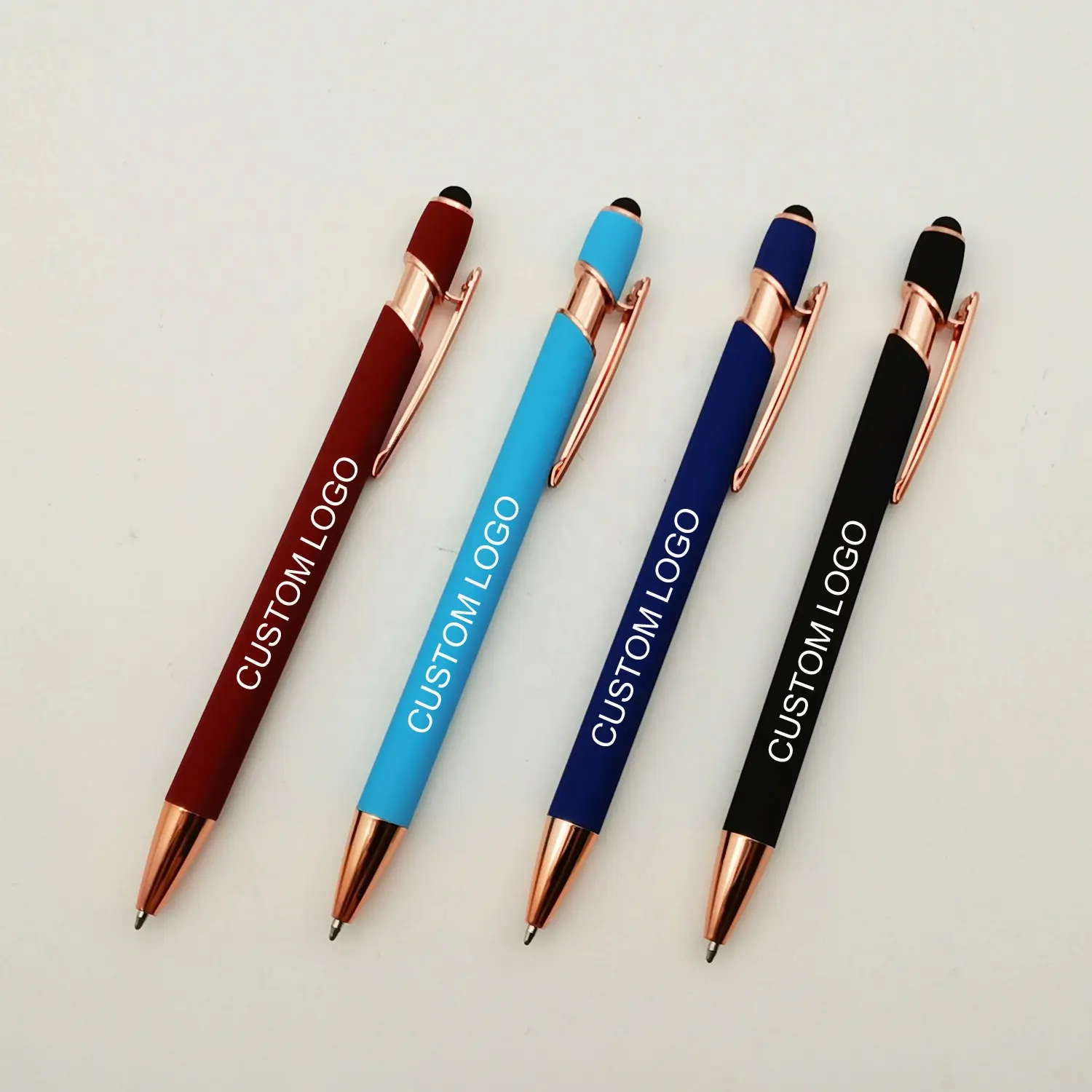 Groothandel Kantoor 2 In 1 Multifunctionele Soft Touch Stylus Pennen Groene Reclame Promotie Aangepaste Pen Met Aangepaste Logo
