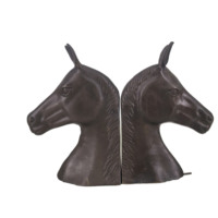 Paire d'entretoises à livres modernes en forme de tête de cheval, en cuivre fait main, robustes et décoratives, pour bureau, maison, étagère