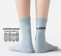 Nouvelles chaussettes de yoga, pilates et ballet en coton brodé avec nœud, design personnalisé, antidérapantes, collection Printemps-Été 2026