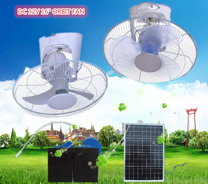 Sonnen kollektoren für Ihr Zuhause 16 Zoll 12V Solar Wand ventilatoren DC Orbit Lüfter mit Clip