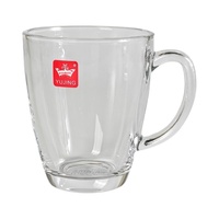HXGLASS Gelas Transparan Bebas Timbal 16oz Kapasitas Besar Motif Nanas dengan Pegangan untuk Teh Kopi Mug