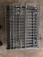 Cage en treillis métallique pour entrepôt, robuste, empilable, pliable, en acier galvanisé, cage de stockage, palettes avec roues
