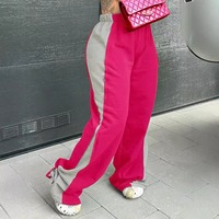 2025 Promotion Chaude Pantalon de Sport pour Femmes Automne Hiver, Jogger Décontracté à Taille Élastique, Patchwork de Couleurs et Jambes Larges