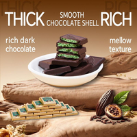 Premium Bittersweet Milk Chocolate Solid Fruit Matcha Sandwich Chip Candy Chocolate Bars Square 60g Box Packaging 48 Pieces
