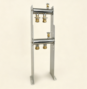 Collecteur d'eau chaude pour chauffage hydronique GHNOR2p, collecteur en acier inoxydable à 2 voies pour chauffage radiant par le sol - Product Image 1