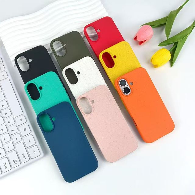 Matte Biodegradable Eco-Friendly Wheat Straw Silicone Recyclable Phone Case for iPhone 17 18 17 AIR 17 Pro Max
