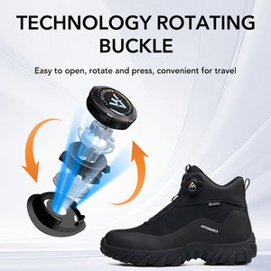 2025 אוem נעלי בטיחות יוניסקס שחור קל לנשימה מפלדת מנופדת חתוך מגפי חורף זמש בד פרווה - Product Image 3