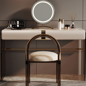 Table <span class=keywords><strong>de</strong></span> toilette minimaliste moderne Table <span class=keywords><strong>de</strong></span> toilette compacte pour petits espaces Table <span class=keywords><strong>de</strong></span> toilette <span class=keywords><strong>de</strong></span> chambre à coucher avec <span class=keywords><strong>miroir</strong></span> <span class=keywords><strong>de</strong></span> coiffeuse éclairé par LED - Product Image 4