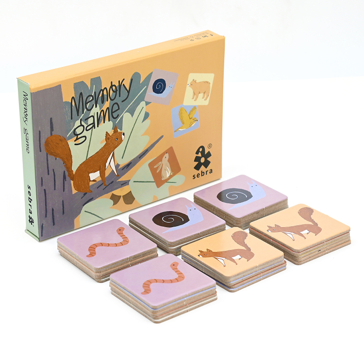 Custom Printing Children Entertainment Educational Animals Match Memory Cards Game for Kids