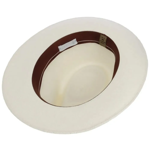 Chapeau Panama blanc unisexe avec bande de ruban bleu, chapeau Fedora en paille, accessoire d'été pour la plage - Product Image 2