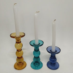 Ensemble de bougeoirs vintage en verre cristal, 16 pièces, blocs décoratifs pour bougies coniques - Product Image 4