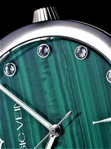 Ma Thuật Tĩnh Mạch Hội Nghị Thượng Đỉnh Bộ Sưu Tập Unisex Thạch Anh Xem 40Mm Bạc Malachite Quay Số 18Mm Cổ Ngọc Lục Bảo <span class=keywords><strong>Hill</strong></span> Cổ Phong Cách Cho Phụ Nữ - Product Image 4