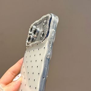 Funda para Teléfono con Diseño de Puntos Ondulados y Lente Decorada con Diamantes, Fabricada con <span class=keywords><strong>IMD</strong></span>, Resistente a Impactos, TPU+PC, para 17 Promax/16/15/14/13, la Mejor Funda para Teléfono - Product Image 4