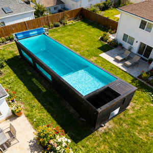 Piscina de Acrílico y Vidrio Personalizada de Fábrica con Cascada, Luz LED y Marco de Madera para Jardín, Spa y Natación - Product Image 6