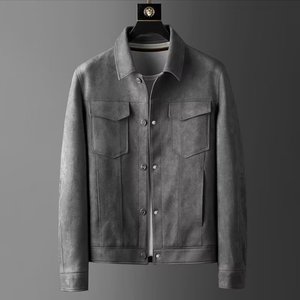 Veste en Daim Printemps Automne 2025 pour <span class=keywords><strong>Homme</strong></span>, Style Streetwear Tendance, Luxe Premium, <span class=keywords><strong>Vintage</strong></span> Décontracté et Cool - Product Image 6