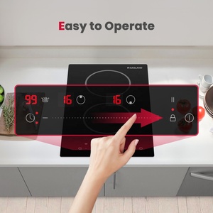 <span class=keywords><strong>GASLAND</strong></span> CH12BF Table de cuisson électrique encastrable de 12 pouces 2400W 240V 2 brûleurs Contrôle tactile 9 niveaux de puissance Minuterie de verrouillage pour enfants intégrée - Product Image 4