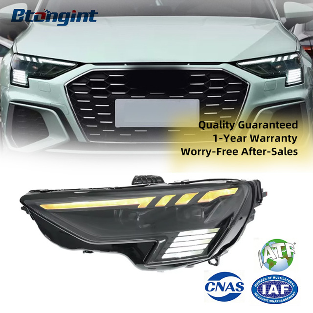 Suitable for 21-24 Audi A3 Headlight Assembly Modification Matrix, High-end LED Lens, Daytime Running Light, Flowing Steering