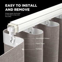 ARODDY Rail de fenêtre droit blanc à plis ondulés avec bande adhésive pour supermarché, vente en gros
