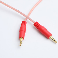 Câble audio stéréo mâle vers mâle OEM Crystal 3.5mm Prise casque auxiliaire Câble audio vidéo 1RCA vers 1RCA vers TV Magnétoscope DVD