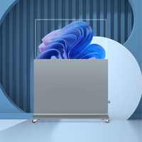 Écran OLED transparent interactif de 55 pouces avec fonction tactile, sur pied, pour présentations de bureau, ascenseurs et centres commerciaux numériques