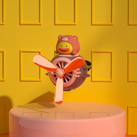 Animaux de dessin animé créatifs désodorisant de voiture ventilateur évent clip rotatif hélice parfum canard pilote ours sortie automatique parfum