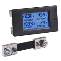 Medidor de Energía, Voltaje y Amperaje CC 100V 100A, Monitor de Batería, Voltímetro, Amperímetro con Shunt de 100A, Monitor de Energía Solar