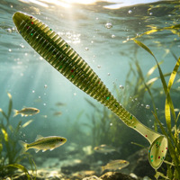 Leurre souple bionique Maxsen Luya avec queue en T et action de nage réaliste pour la pêche à la perche et au poisson mandarin en eau douce