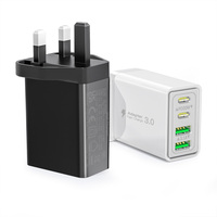 Chargeur rapide HNT 40W GaN 4 ports PD QC avec prises UK JP US EU pour iPad Pro et iPhone 11 12 13 14 15 Pro Max