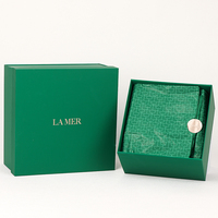 Sérum de luxe soins de la peau cosmétiques mystère boîte-cadeau de base supérieure boîte d'emballage en papier vert brillant à lèvres avec papier de soie