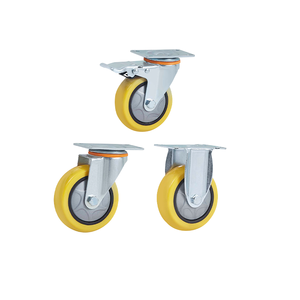 Desgaste pesado industrial da carga da placa superior resistente 4 rodas do rodízio do giro do poliuretano do plutônio da polegada 100 mm - Product Image 3