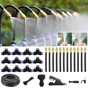 Kit d'arrosage universel 80 pieds en plastique PE noir avec raccords rapides en laiton, système d'irrigation goutte à goutte, ensemble d'automatisation de jardin - Product Image 5