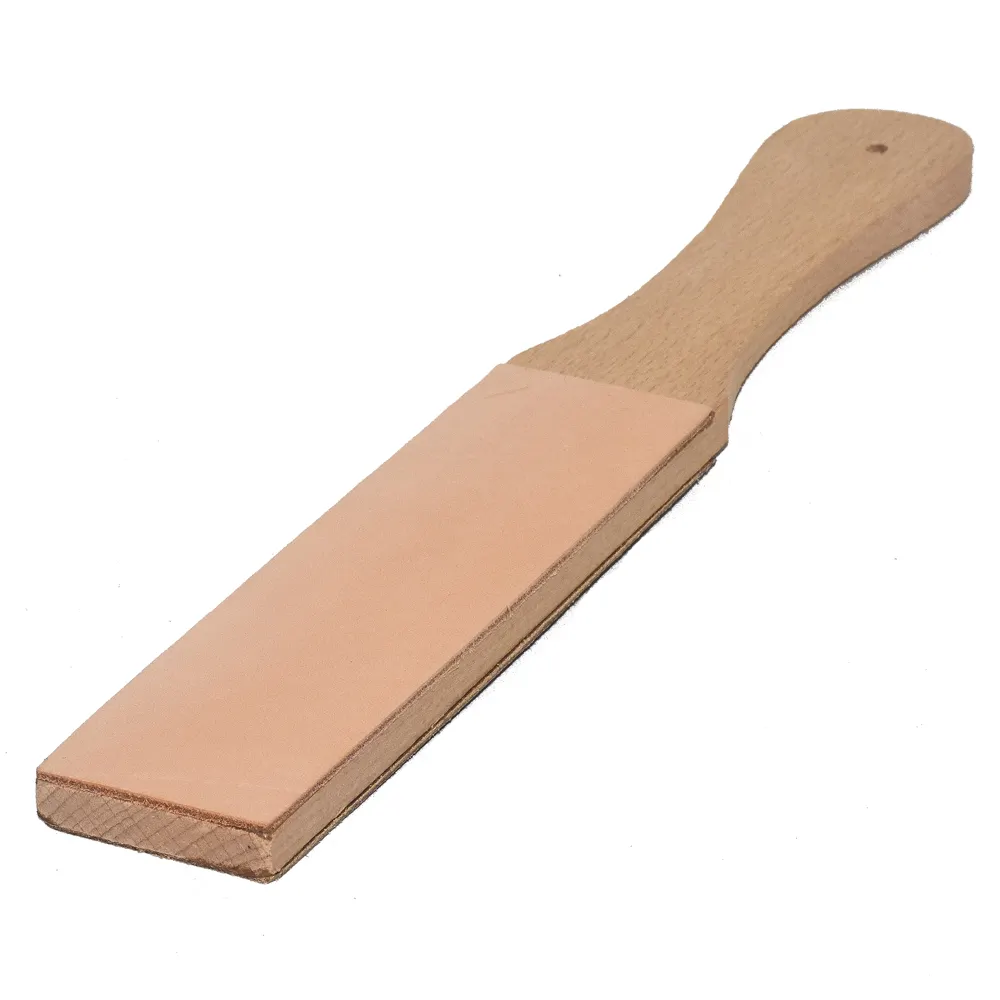 かみそりのナイフのための固体木製ストロップハンドル牛スエード革研ぎストロップ