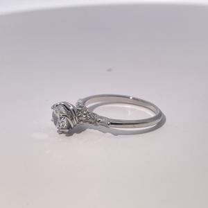 แหวนทองแดงชุบทองประดับเพชรซิคอนรูปดอกไม้สำหรับผู้หญิง เครื่องประดับแฟชั่นหรูหราสง่างาม แหวนสำหรับงานหมั้น งานปาร์ตี้ ขายส่ง - Product Image 3