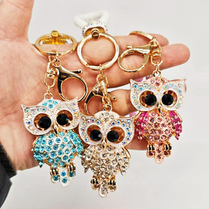 Llavero Metálico Exclusivo <span class=keywords><strong>Doremi</strong></span> con Diseño de Búho de Dibujos Animados con Diamantes, Ecológico, Impermeable, Personalizado para el Regreso a Clases - Product Image 6