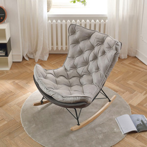Fauteuil à bascule moderne avec profondeur d'assise de 38 cm, fauteuil rembourré avec ottoman pour salon - Product Image 1