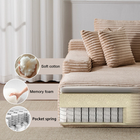 Canapé-lit compressé à ressorts sans ossature, personnalisable, grand canapé en tissu, fabricant de canapés, usine de mousse, OEM ODM, 146 dollars